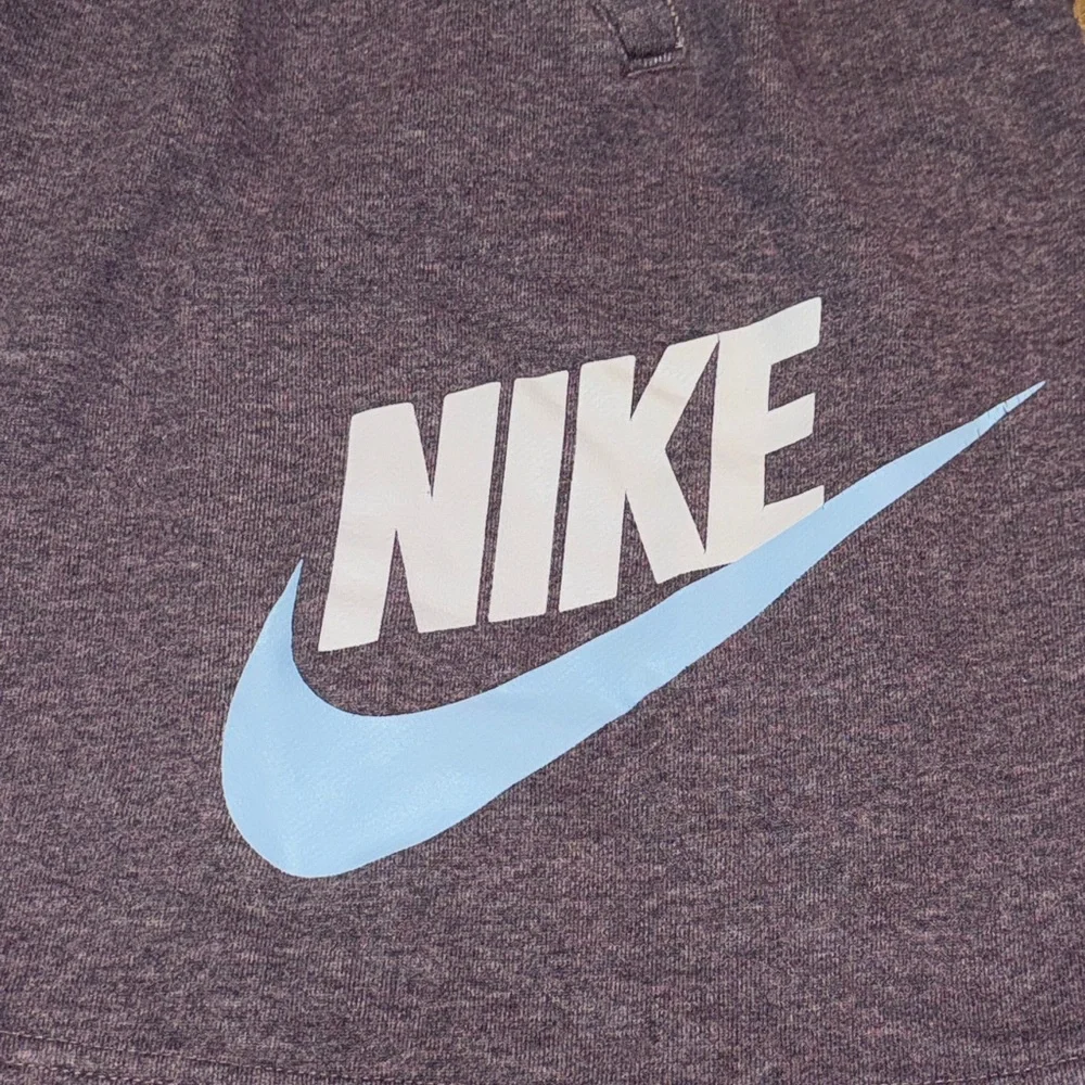 Nike Purple Heather Sweat Shorts with Light Blue Logo (kids size XL)